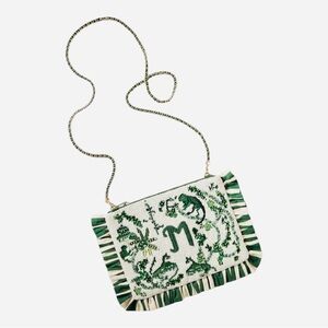 Anthropologie Beaded Monogram Clutch